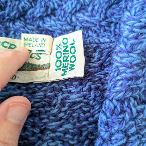 Aran Crafts Blue Women's Cardigan Sweater - Picture 4 of 6